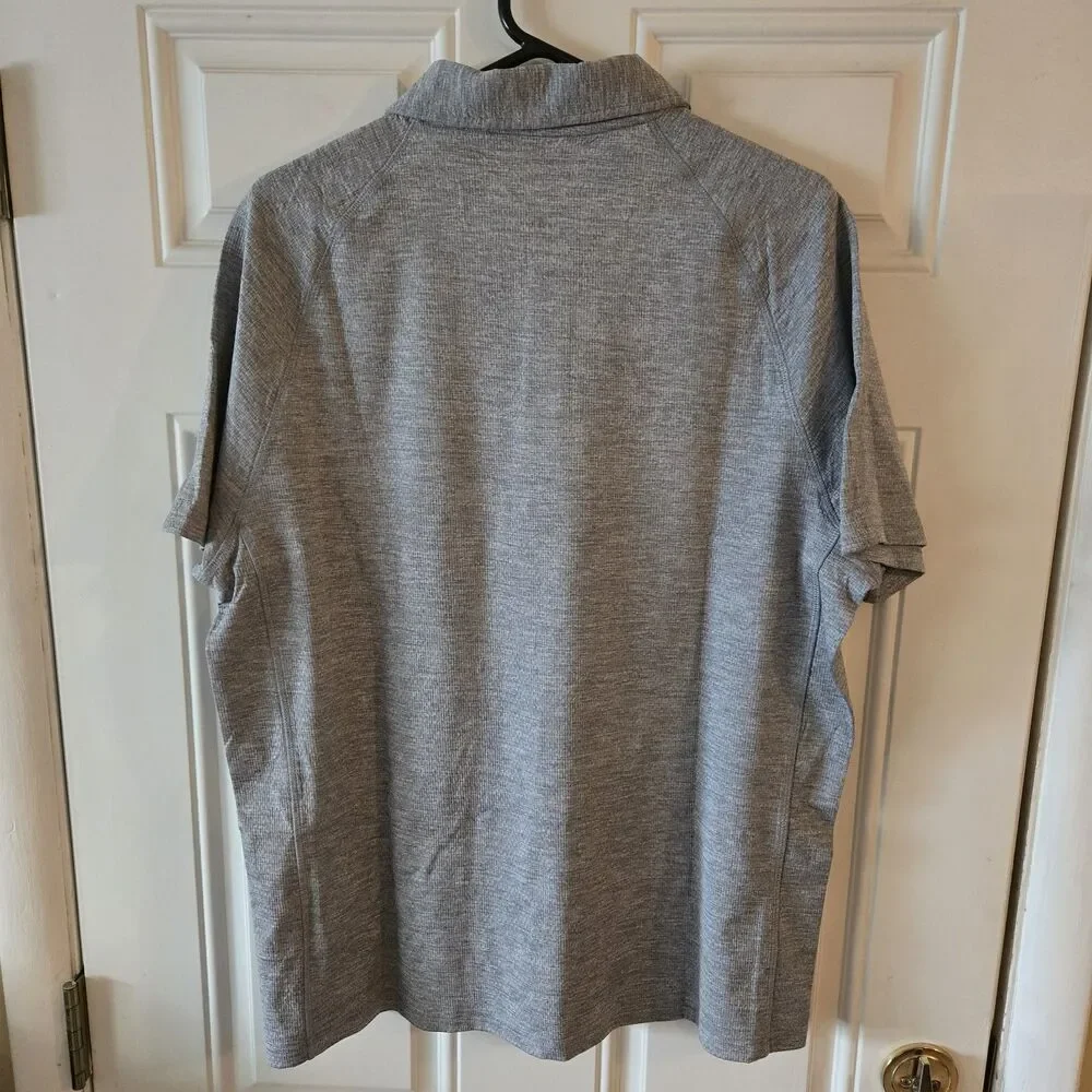 Outdoor Voices Mens Polo Shirt Grey Polyester Blend Athletic Size Large NWT
